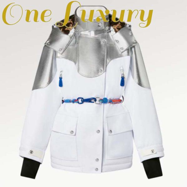 Replica Louis Vuitton Men LV Electric Accent Ski Jacket Optical White Regular Fit