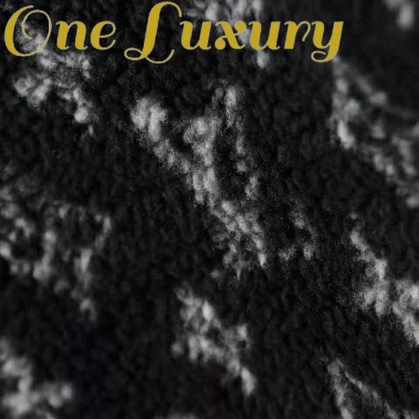 Replica Louis Vuitton Men Monogram Jacquard Fleece Zip-Through Jacket Polyester Black Slightly Loose Fit 8