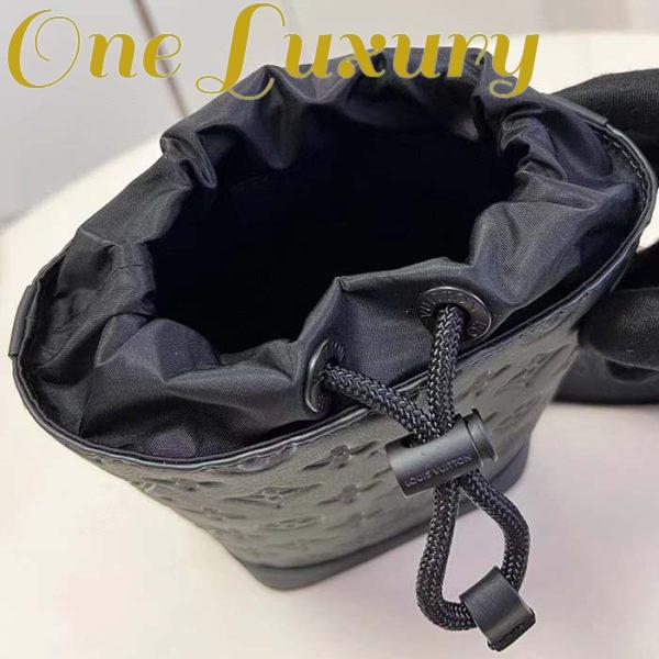 Replica Louis Vuitton Unisex Noe Sling Black Calf Leather Textile Lining Drawstring Closure 9