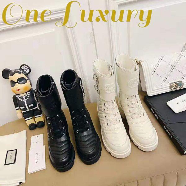 Replica Gucci GG Women’s Boot with Interlocking G Black Chevron Matelassè Leather 11