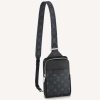 Replica Louis Vuitton Unisex Outdoor Sling Bag Taigarama Noir Black Coated Canvas Cowhide Leather