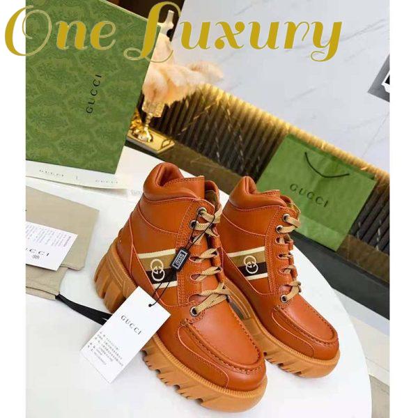 Replica Gucci Unisex Ankle Boot with Interlocking G Cuir Leather Interlocking G Jacquard Stripe 3