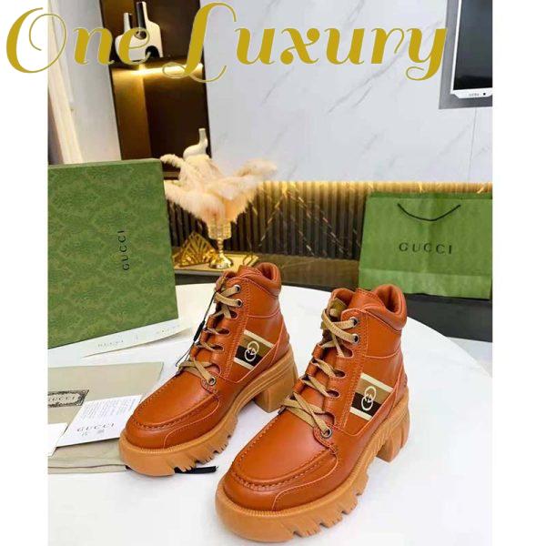 Replica Gucci Unisex Ankle Boot with Interlocking G Cuir Leather Interlocking G Jacquard Stripe 4