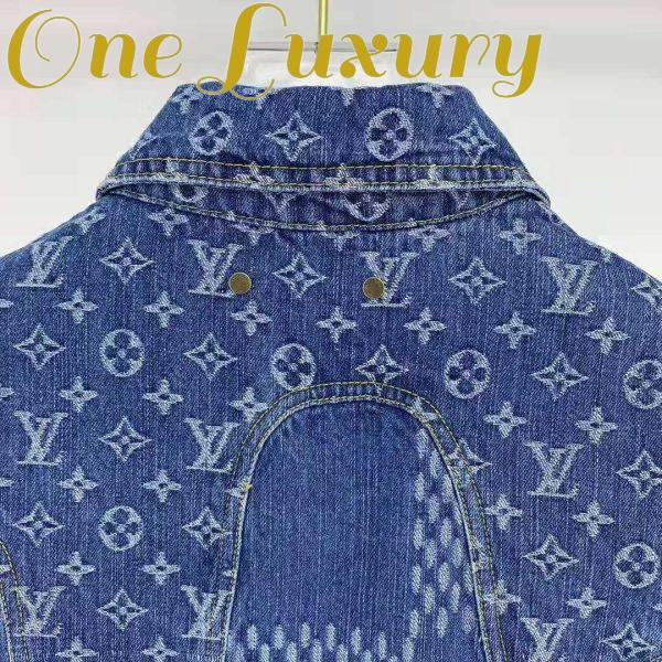 Replica Louis Vuitton Women Giant Damier Waves Monogram Denim Jacket Cotton Regular Fit-Blue 6