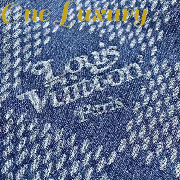 Replica Louis Vuitton Women Giant Damier Waves Monogram Denim Jacket Cotton Regular Fit-Blue 7