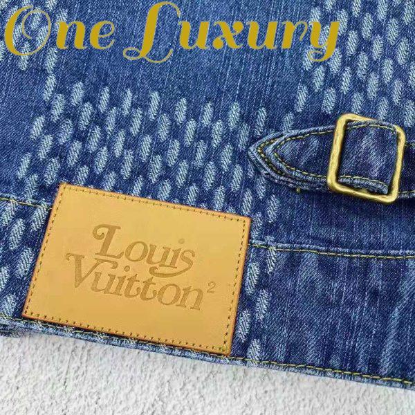 Replica Louis Vuitton Women Giant Damier Waves Monogram Denim Jacket Cotton Regular Fit-Blue 10