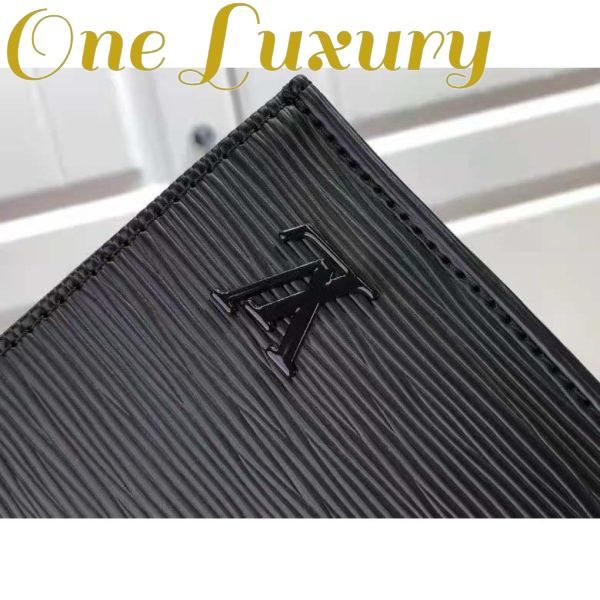 Replica Louis Vuitton Unisex Petit Sac Plat Black Epi Cowhide Leather 9