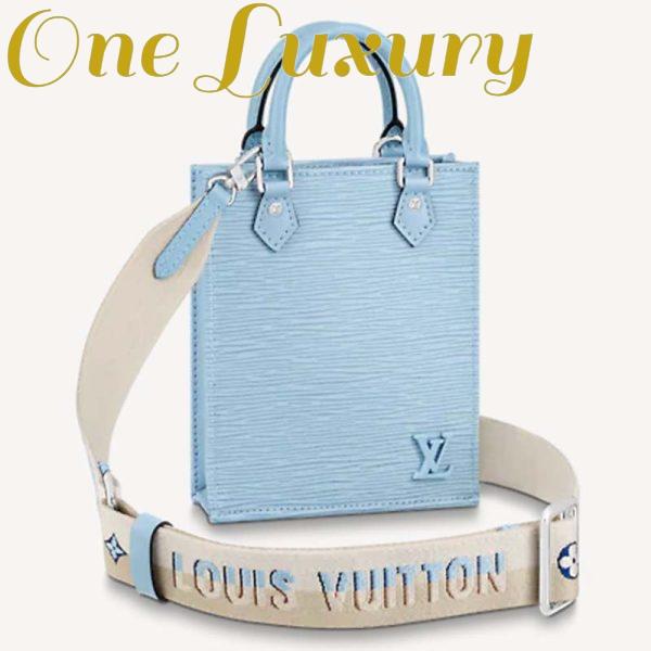 Replica Louis Vuitton Unisex Petit Sac Plat Blue Epi Embossed Supple Grained Cowhide