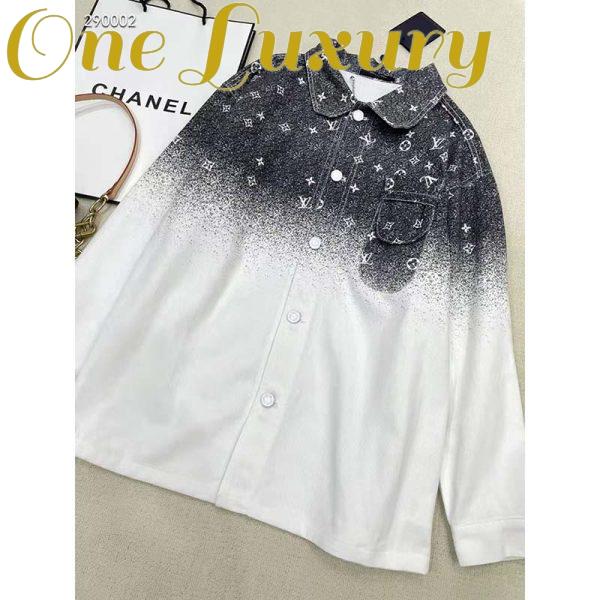 Replica Louis Vuitton Women LV Workwear Shirt Cotton Grey Loose Fit 3