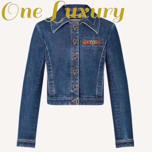 Replica Louis Vuitton Women Retro Organic Cotton Denim Jacket Regular Fit
