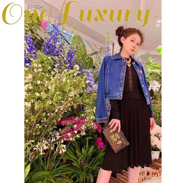 Replica Louis Vuitton Women Retro Organic Cotton Denim Jacket Regular Fit 4