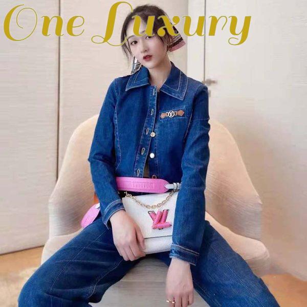 Replica Louis Vuitton Women Retro Organic Cotton Denim Jacket Regular Fit 8