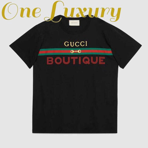 Replica Gucci GG Men’s Gucci Boutique Print Oversize T-Shirt-Black 2