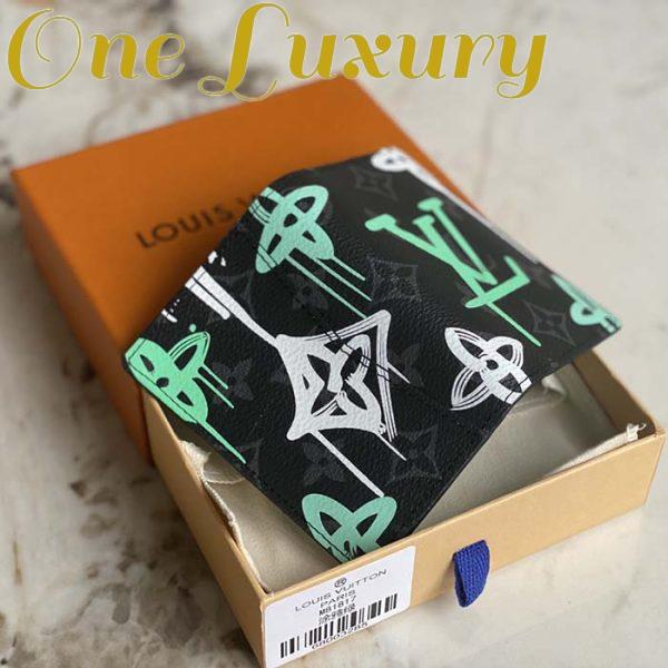 Replica Louis Vuitton Unisex Pocket Organizer LV Graffiti Green Coated Canvas Cowhide Leather 5