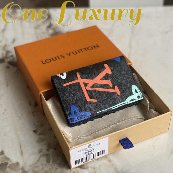 Replica Louis Vuitton Unisex Pocket Organizer LV Graffiti Orange Coated Canvas Cowhide Leather 5