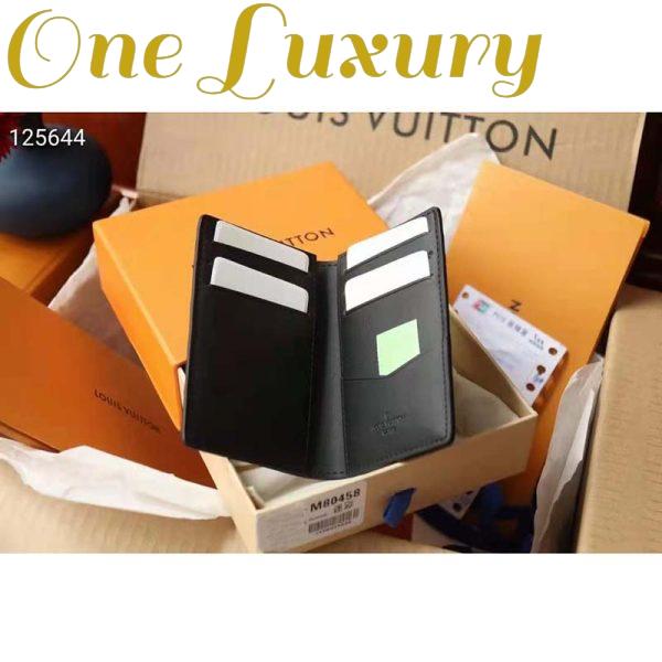 Replica Louis Vuitton Unisex Pocket Organizer Slender Black Monogram Seal Cowhide Leather 8