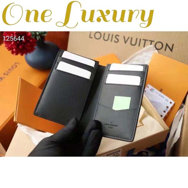 Replica Louis Vuitton Unisex Pocket Organizer Slender Black Monogram Seal Cowhide Leather 9