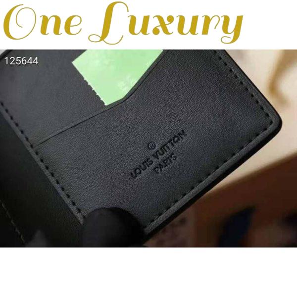Replica Louis Vuitton Unisex Pocket Organizer Slender Black Monogram Seal Cowhide Leather 11