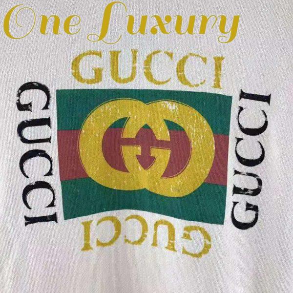 Replica Gucci Women Oversize Sweatshirt with Gucci Logo in 100% Cotton-White 6