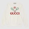 Replica Gucci Women Oversize Sweatshirt with Gucci Logo in 100% Cotton-White 10