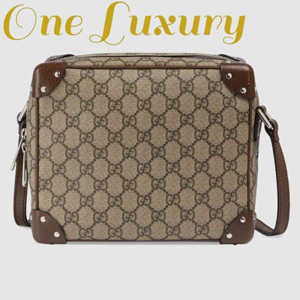 Replica Gucci Unisex GG Shoulder Bag Leather Details GG Supreme Canvas