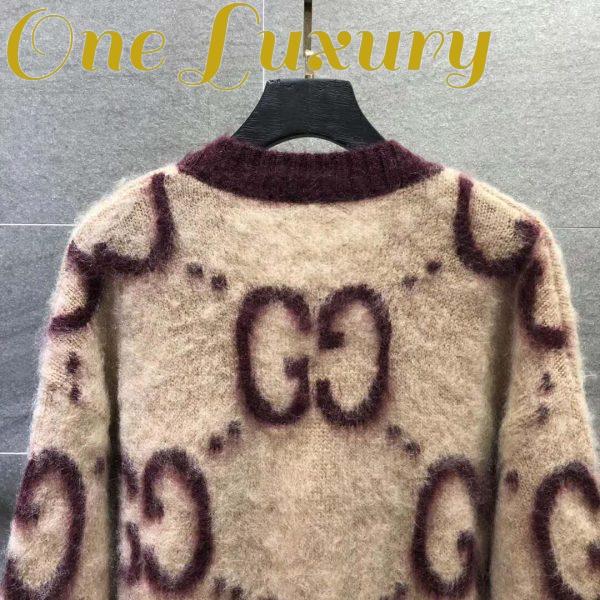 Replica Gucci Women Reversible GG Mohair Wool Cardigan Brushed GG Jacquard Blend 7