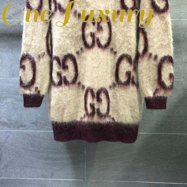 Replica Gucci Women Reversible GG Mohair Wool Cardigan Brushed GG Jacquard Blend 8