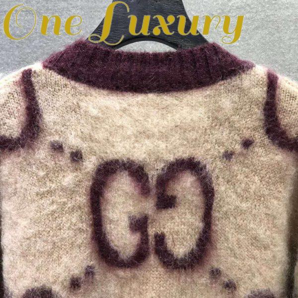 Replica Gucci Women Reversible GG Mohair Wool Cardigan Brushed GG Jacquard Blend 9