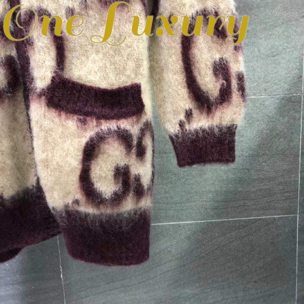 Replica Gucci Women Reversible GG Mohair Wool Cardigan Brushed GG Jacquard Blend 11