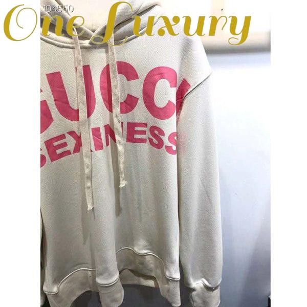 Replica Gucci Women Sexiness Print Sweatshirt Washed Off-White Light Felted Cotton Jersey 5