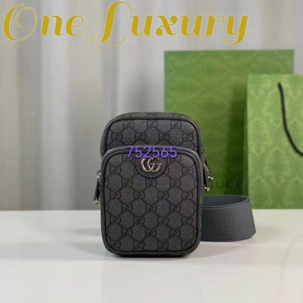 Replica Gucci Unisex Ophidia GG Mini Bag Grey Black GG Supreme Canvas Double G 3