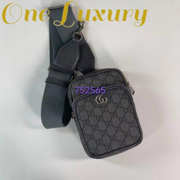 Replica Gucci Unisex Ophidia GG Mini Bag Grey Black GG Supreme Canvas Double G 4