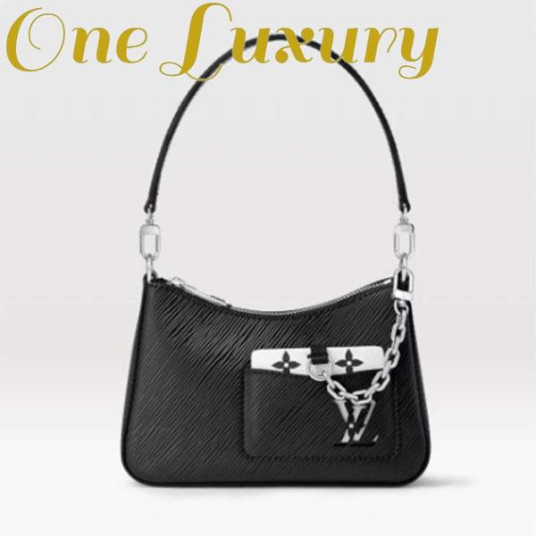 Replica Louis Vuitton Women LV Marellini Handbag Black Epi Grained Cowhide Leather 2