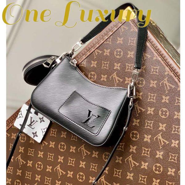 Replica Louis Vuitton Women LV Marellini Handbag Black Epi Grained Cowhide Leather 3