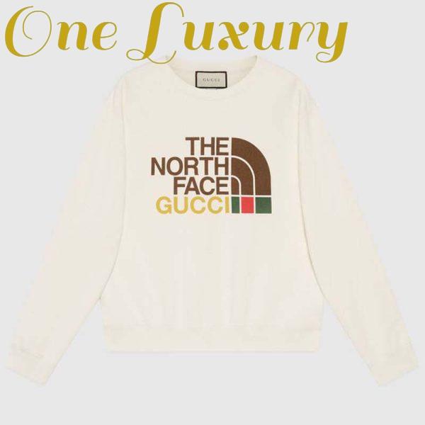 Replica Gucci Women The North Face x Gucci Cotton Sweatshirt Crewneck Long Sleeves-White