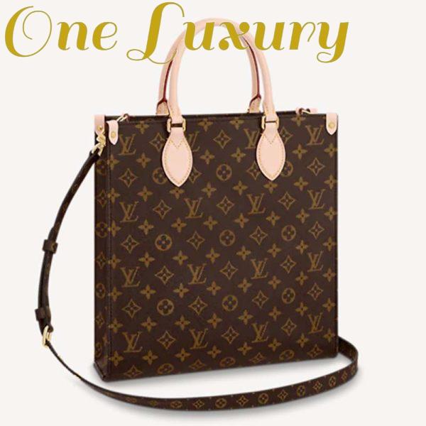Replica Louis Vuitton Unisex Sac Plat MM Handbag Monogram Coated Canvas Textile Lining 2