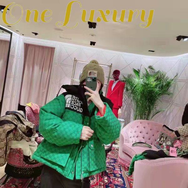 Replica Gucci Women The North Face x Gucci Padded Jacket Green Ebony GG Canvas 14
