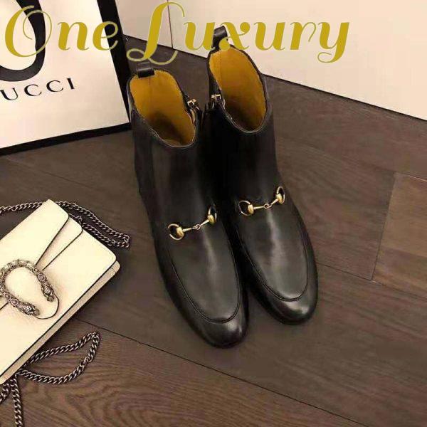 Replica Gucci Women Gucci Jordaan Leather Ankle Boot in Black Leather 1.3 cm Heel 3