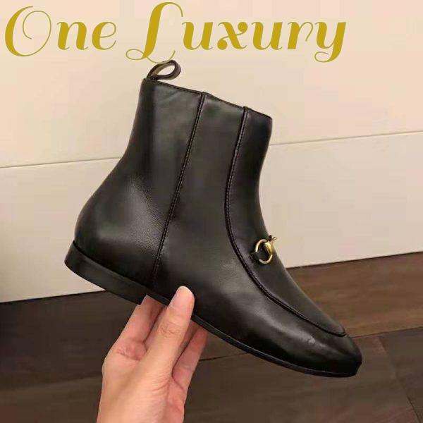 Replica Gucci Women Gucci Jordaan Leather Ankle Boot in Black Leather 1.3 cm Heel 8