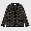 Replica Gucci Women Tweed Jacket Ivory and Black Check Tweed Black Ribbon Wool 19
