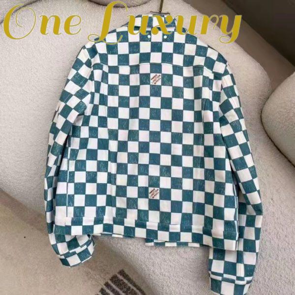 Replica Louis Vuitton LV Men Damier Denim Trunker Jacket Ocean Cotton Regular Fit 4
