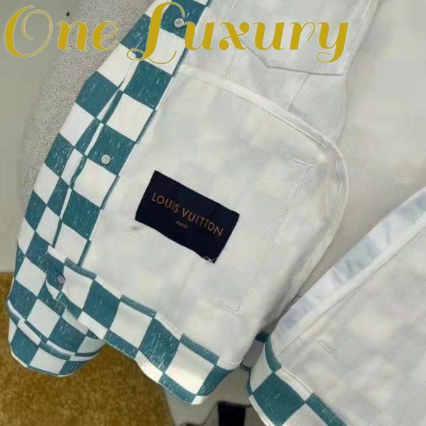 Replica Louis Vuitton LV Men Damier Denim Trunker Jacket Ocean Cotton Regular Fit 11