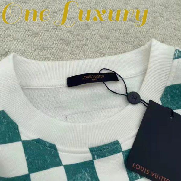 Replica Louis Vuitton LV Men Damier Printed Crewneck Cotton Ocean Classic Sweatshirt Shape 10