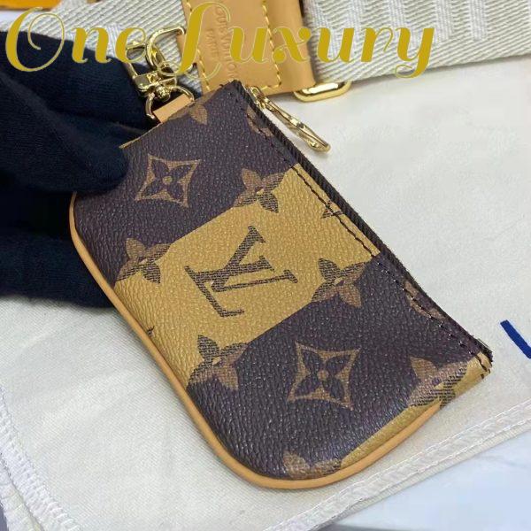 Replica Louis Vuitton Unisex Trio Messenger Bag Monogram Stripes Brown Coated Canvas 9