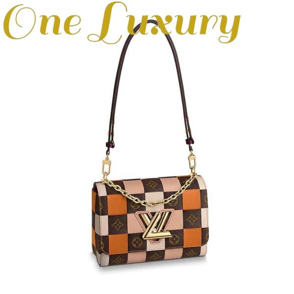 Replica Louis Vuitton LV Women Twist MM Handbag in Smooth Cowhide and Monogram Coated Canvas 2