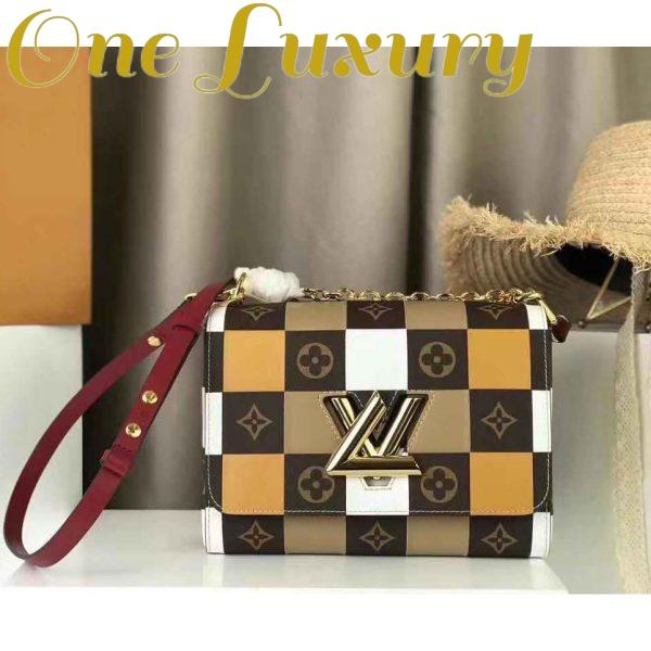 Replica Louis Vuitton LV Women Twist MM Handbag in Smooth Cowhide and Monogram Coated Canvas 3