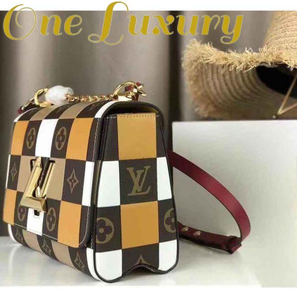 Replica Louis Vuitton LV Women Twist MM Handbag in Smooth Cowhide and Monogram Coated Canvas 4