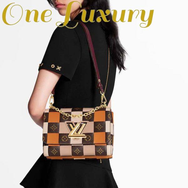 Replica Louis Vuitton LV Women Twist MM Handbag in Smooth Cowhide and Monogram Coated Canvas 7