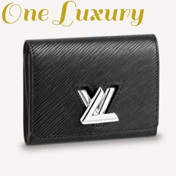 Replica Louis Vuitton Unisex Twist Compact Wallet Black Epi Grained Cowhide Leather 2