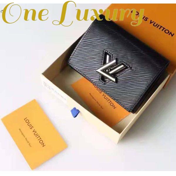 Replica Louis Vuitton Unisex Twist Compact Wallet Black Epi Grained Cowhide Leather 4